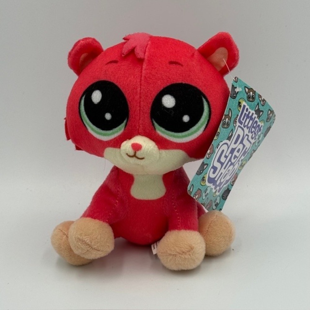 Littlest Pet Shop Red Cat Plush 7 Inch Toy Factory Hasbro 2022 NWT LPS Logo‎